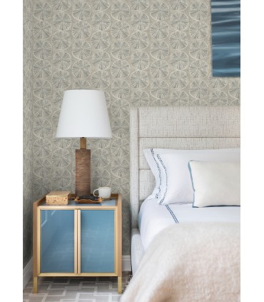 4071-71024 - Sea Biscuit Grey Sand Dollar Wallpaper-Blue Heron
