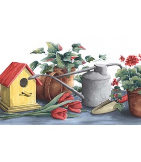 KK79371 - Birdhouse and Garden Tools Border Special