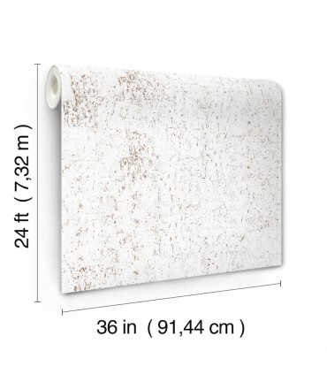 EV3902 - Bright White & Gold Cork Wallpaper-Candice Olson