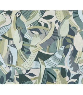 AG2017 - Fauvist Flock Wallpaper-Artistic Abstracts by York