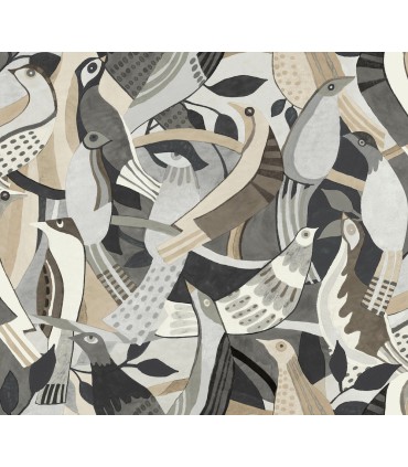 AG2018 - Fauvist Flock Wallpaper-Artistic Abstracts by York