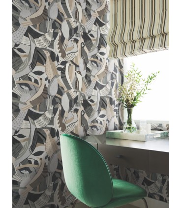 AG2018 - Fauvist Flock Wallpaper-Artistic Abstracts by York