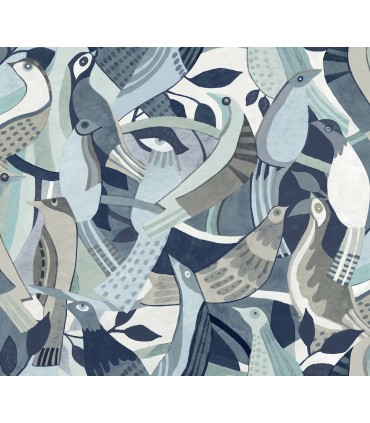 AG2015 - Fauvist Flock Wallpaper-Artistic Abstracts by York