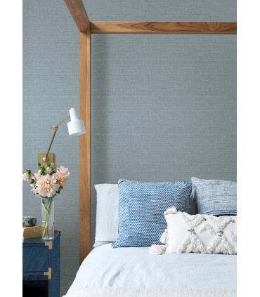 4046-26497 - Agave Slate Faux Grasscloth Wallpaper by A Street