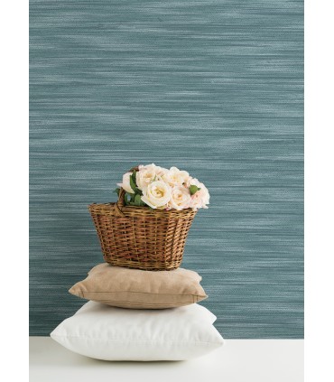 4046-26154 - Benson Dark Blue Faux Fabric Wallpaper by A Street