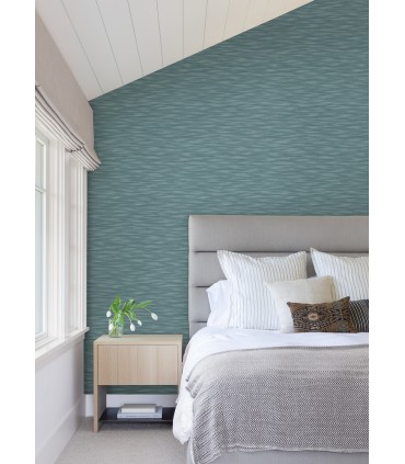 4046-26154 - Benson Dark Blue Faux Fabric Wallpaper by A Street