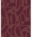 4034-87380 - Carter Burgundy Geometric Flock Wallpaper by Scott Living