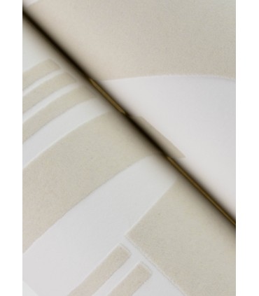 4034-87384 - Carter Cream Geometric Flock Wallpaper by Scott Living