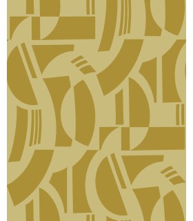 4034-87382 - Carter Gold Geometric Flock Wallpaper by Scott Living