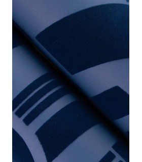 4034-87381 - Carter Indigo Geometric Flock Wallpaper by Scott Living