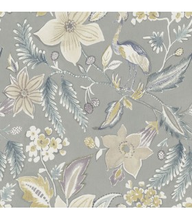 4034-26793 - Crestwood Grey Crowned Crane Wallpaper by Scott Living