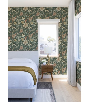 4034-26792 - Crestwood Green Crowned Crane Wallpaper by Scott Living