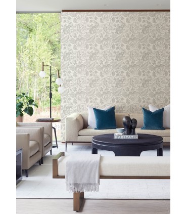 4034-26780 - Culver Grey Jacobean Wallpaper by Scott Living