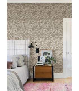 4034-26782 - Culver Light Brown Jacobean Wallpaper by Scott Living