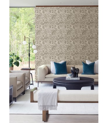4034-26782 - Culver Light Brown Jacobean Wallpaper by Scott Living