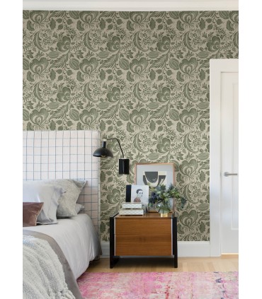 4034-26783 - Culver Moss Jacobean Wallpaper by Scott Living