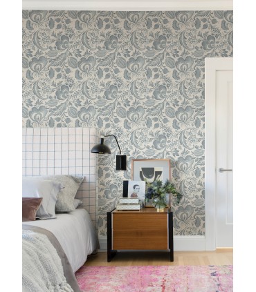 4034-26781 - Culver Slate Jacobean Wallpaper by Scott Living