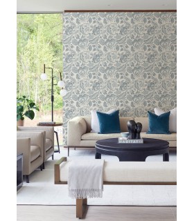 4034-26781 - Culver Slate Jacobean Wallpaper by Scott Living