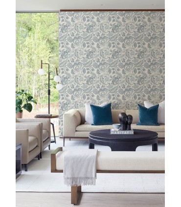 4034-26781 - Culver Slate Jacobean Wallpaper by Scott Living