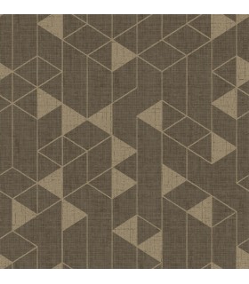 4034-26773 - Fairbank Chocolate Linen Geometric Wallpaper by Scott Living