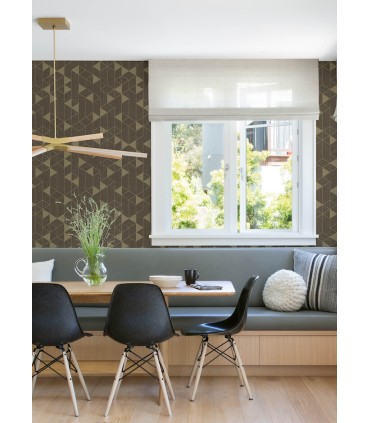 4034-26773 - Fairbank Chocolate Linen Geometric Wallpaper by Scott Living