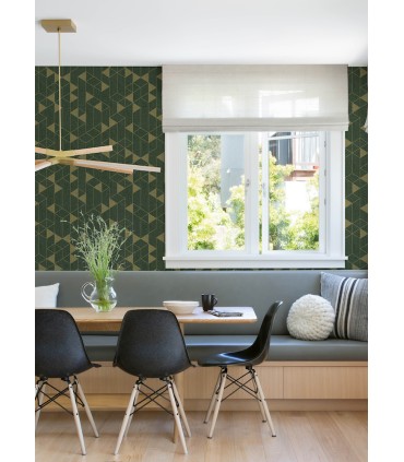 4034-26774 - Fairbank Evergreen Linen Geometric Wallpaper by Scott Living