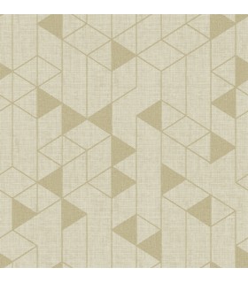4034-26772 - Fairbank Gold Linen Geometric Wallpaper by Scott Living