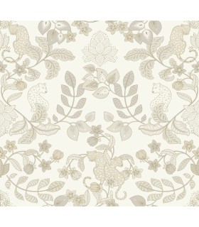4034-72132 - Getty Cream Jungle Damask Wallpaper by Scott Living