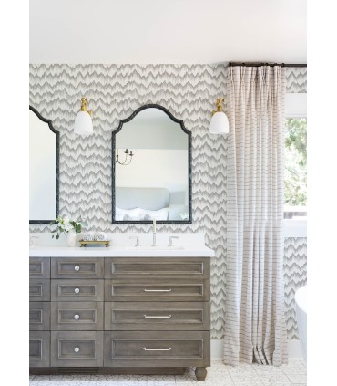 4034-26779 - Holmby Grey Brushstroke Zigzag Wallpaper by Scott Living by Scott Living