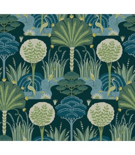 4034-72123 - Mandeville Teal Tropical Paradise Wallpaper by Scott Living