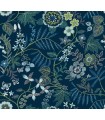 4034-72135 - Marilyn Dark Blue Floral Trail Wallpaper by Scott Living