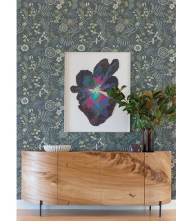 4034-72136 - Marilyn Light Grey Floral Trail Wallpaper by Scott Living