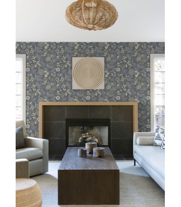 4034-72136 - Marilyn Light Grey Floral Trail Wallpaper by Scott Living