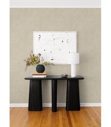 4034-72142 - Mortenson Gold Geometric Wallpaper by Scott Living
