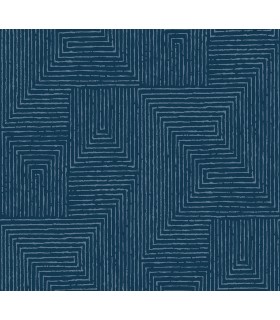 4034-72144 - Mortenson Navy Geometric Wallpaper by Scott Living