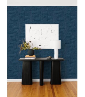 4034-72144 - Mortenson Navy Geometric Wallpaper by Scott Living