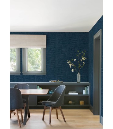 4034-72144 - Mortenson Navy Geometric Wallpaper by Scott Living