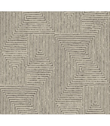 4034-72140 - Mortenson Taupe Geometric Wallpaper by Scott Living