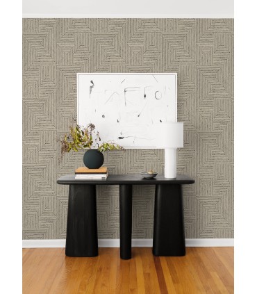 4034-72140 - Mortenson Taupe Geometric Wallpaper by Scott Living