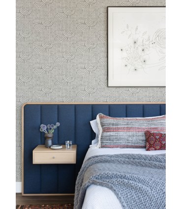 4034-26785 - Trippet Grey Zen Waves Wallpaper by Scott Living