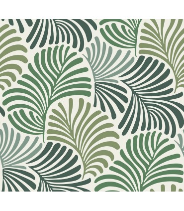 4034-72127 - Trousdale Green Fanning Flora Wallpaper by Scott Living