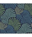 4034-72125 - Trousdale Navy Fanning Flora Wallpaper by Scott Living