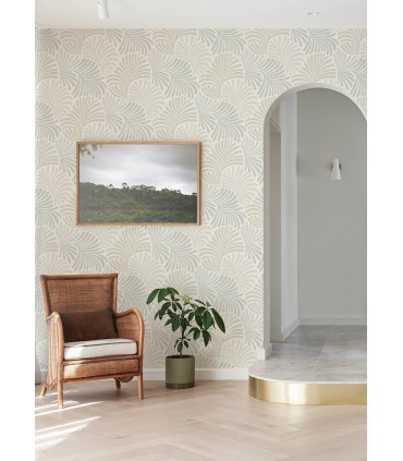 4034-72129 - Trousdale Neutral Fanning Flora Wallpaper by Scott Living