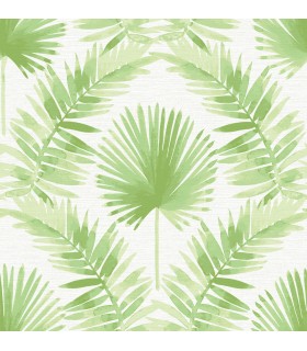 4121-26911 - Calla Green Painted Palm Wallpaper by A Street