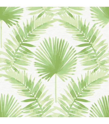 4121-26911 - Calla Green Painted Palm Wallpaper by A Street