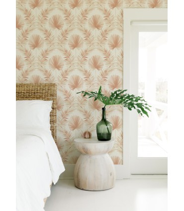 4121-26914 - Calla Rust Painted Palm Wallpaper by A Street
