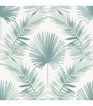 4121-26912 - Calla Teal Painted Palm Wallpaper by A Street