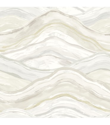4121-26926 - Dorea Champagne Striated Waves Wallpaper by A Street