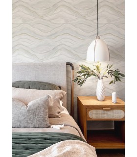 4121-26925 - Dorea Light Blue Striated Waves Wallpaper by A Street