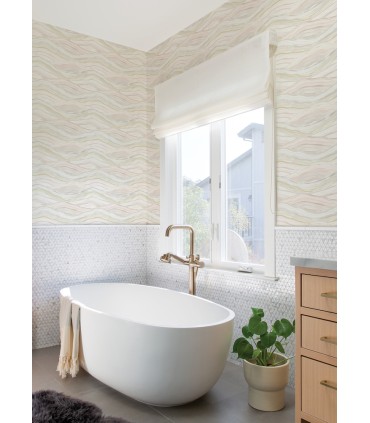 4121-26923 - Dorea Pastel Striated Waves Wallpaper by A Street